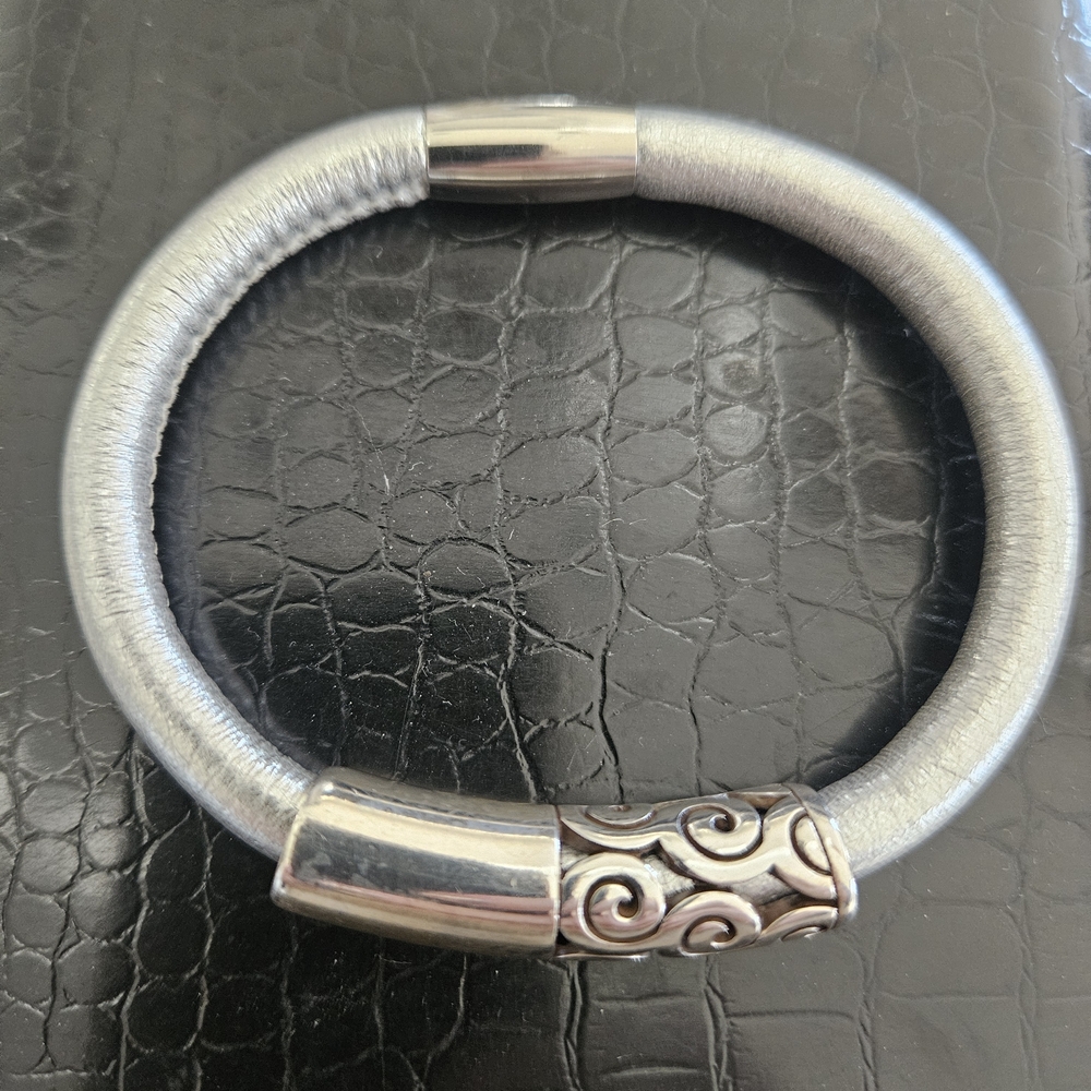 Brighton Silver Bracelet With Scrollwork Accent - image 1
